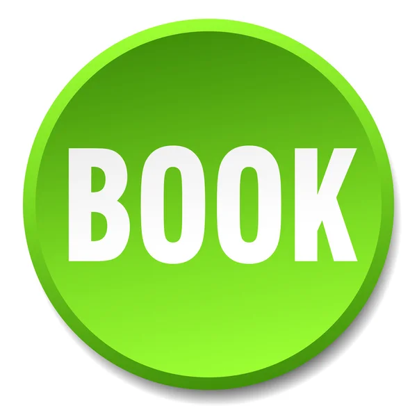 Книга зелена кругла плоска ізольована кнопка — стоковий вектор