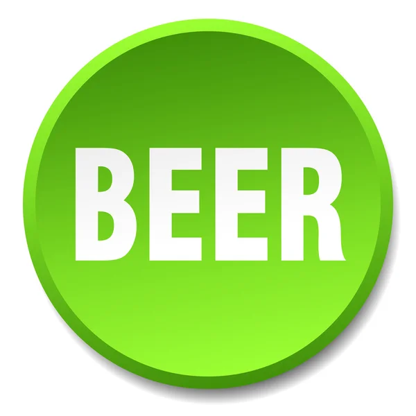 Cerveza verde ronda plana pulsador aislado — Archivo Imágenes Vectoriales