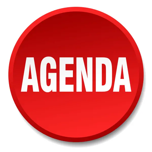 Agenda red round flat isolated push button — Stock Vector