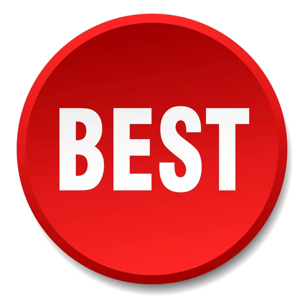Meilleur bouton-poussoir isolé rond rouge — Image vectorielle