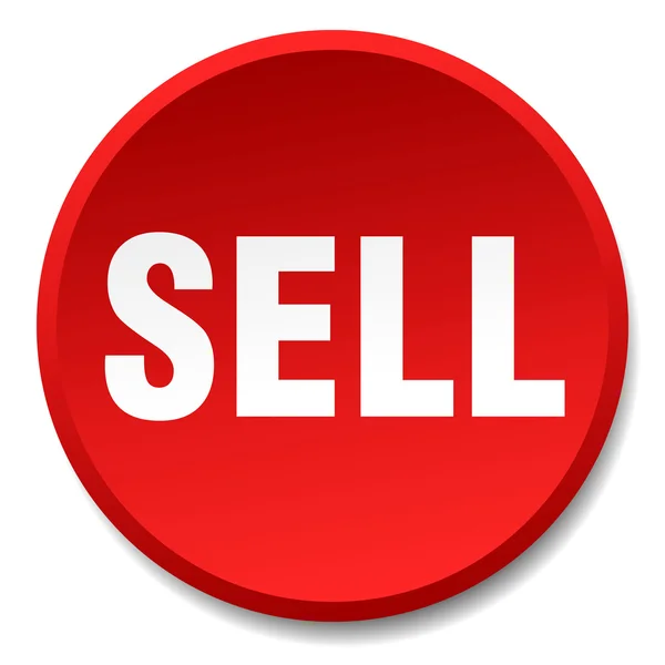 Venda vermelho redondo plana botão isolado —  Vetores de Stock