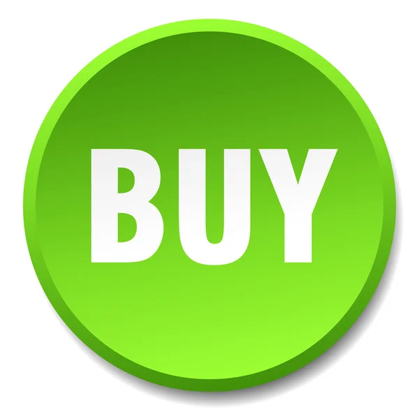 Comprar verde rodada plana botão isolado — Vetor de Stock