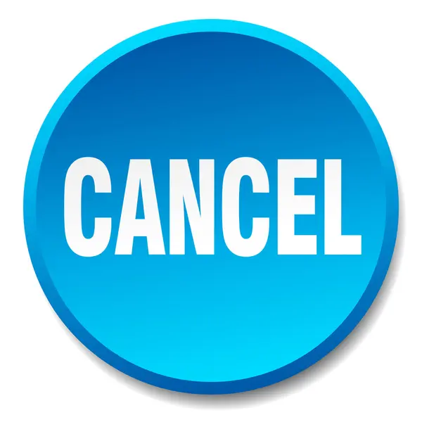 Cancel blue round flat isolated push button — Stock Vector