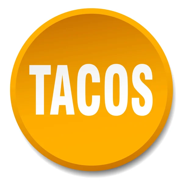 Tacos orange round flat isolated push button — Stock Vector