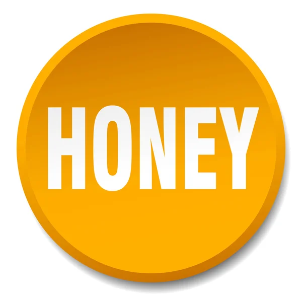 Honing oranje ronde platte geïsoleerde drukknop — Stockvector