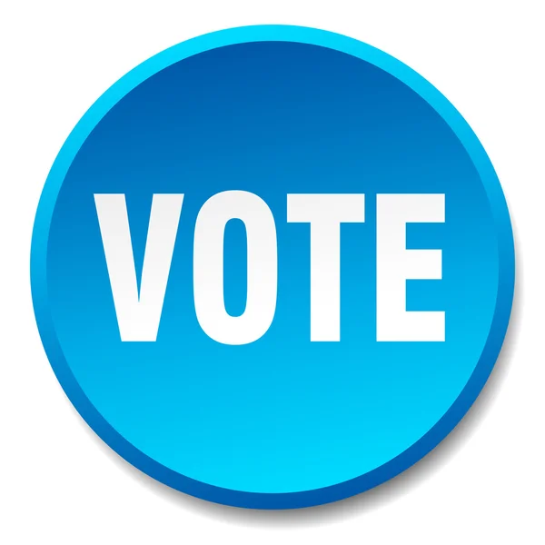 青い丸いフラット分離プッシュ ボタンを投票します。 — ストックベクタ