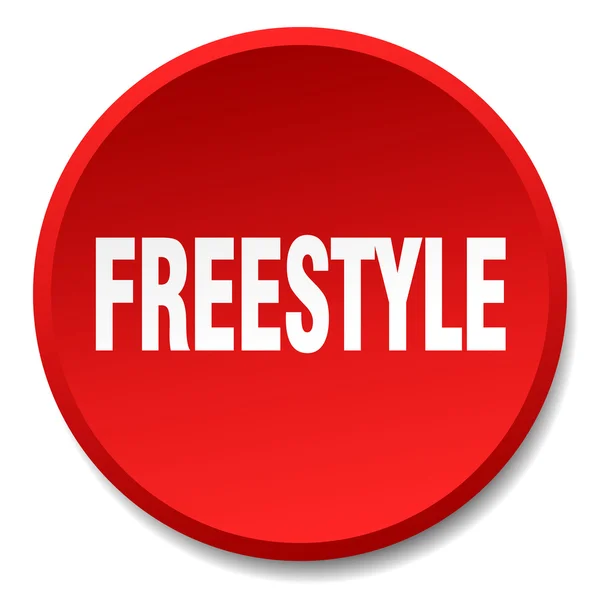 Freestyle rouge rond plat isolé bouton poussoir — Image vectorielle