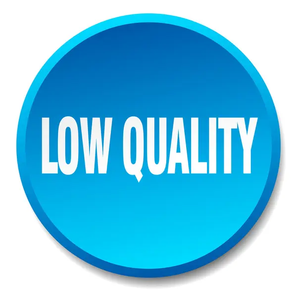 Blaue runde flache isolierte Drucktaste niedriger Qualität — Stockvektor