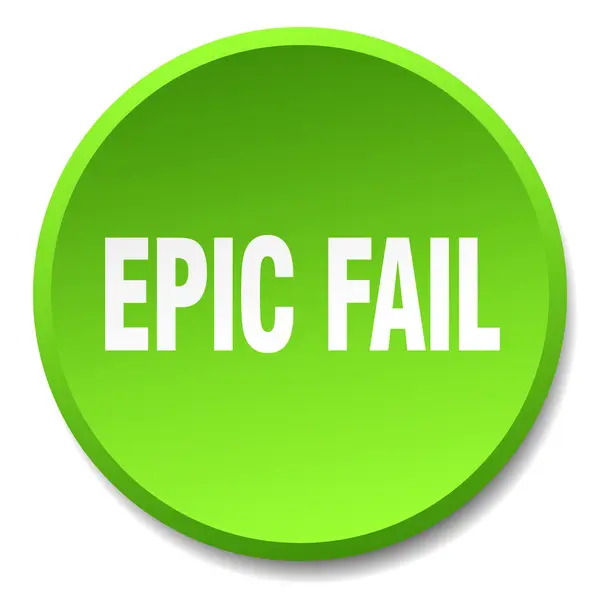 EPIC FAIL yeşil yuvarlak düz izole basma düğmesi — Stok Vektör