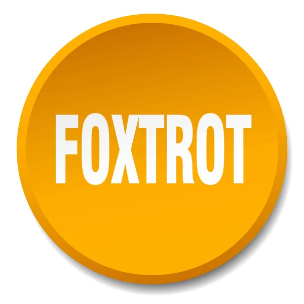 Foxtrot orange round flat isolated push button — Stock Vector