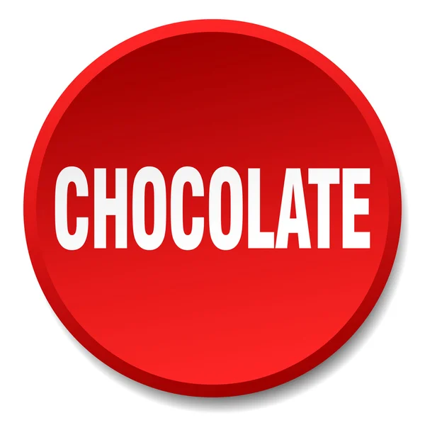 Chocolate rojo redondo plano pulsador aislado — Vector de stock