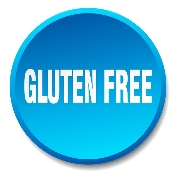 Gluten free blue round flat isolated push button — Stock Vector