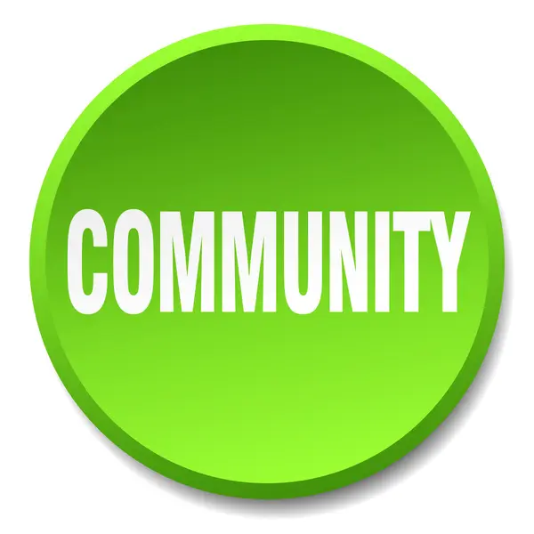 Gemeenschap groene ronde platte geïsoleerde drukknop — Stockvector