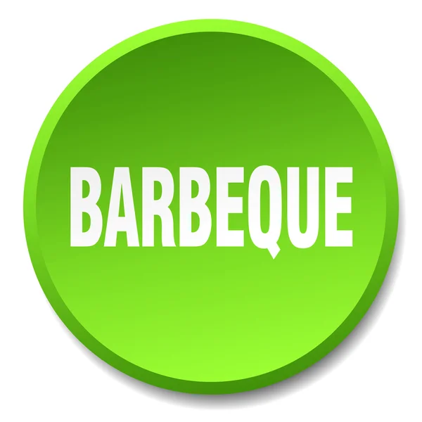 Barbecue vert rond plat isolé bouton poussoir — Image vectorielle