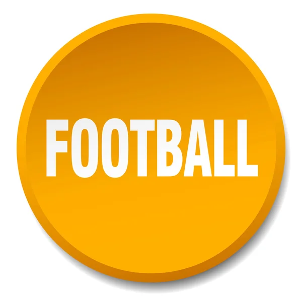 Futebol laranja rodada plana botão isolado —  Vetores de Stock
