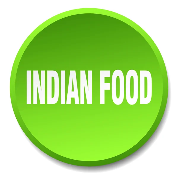 Indian food green round flat isolated push button — Stock Vector