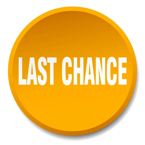 Last chance orange round flat isolated push button — Stock Vector