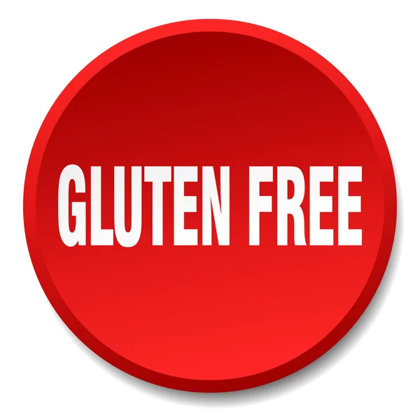 Gluten free red round flat isolated push button — Stock Vector