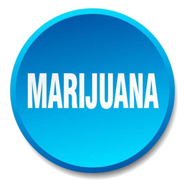 Marihuana azul ronda plana pulsador aislado — Vector de stock