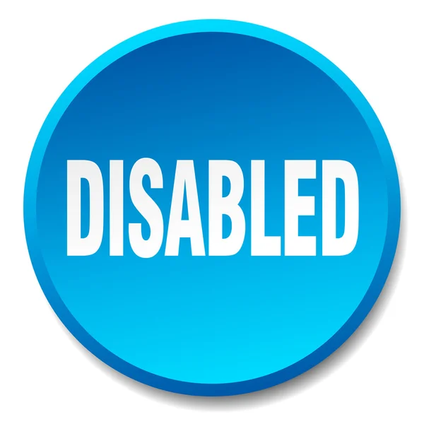 Disabilitato blu rotondo piatto isolato pulsante — Vettoriale Stock