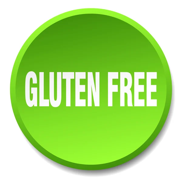 Gluten free green round flat isolated push button — Stock Vector