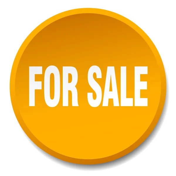 Prodej, samostatný oranžové kulaté ploché tlačítko — Stockový vektor