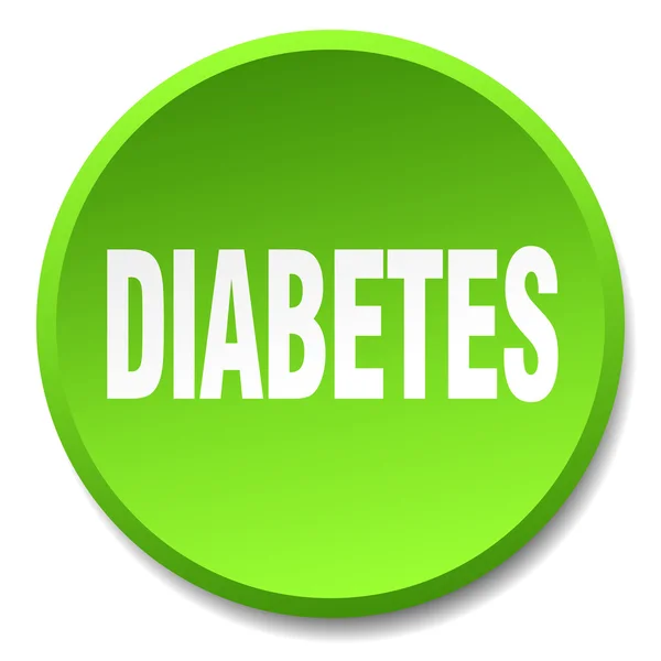 Diabetes grün rund flach isolierter Druckknopf — Stockvektor