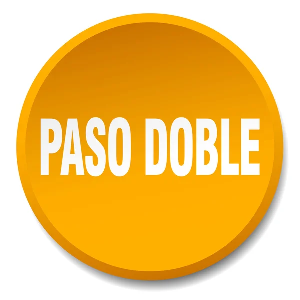 Paso doble naranja ronda plana pulsador aislado — Vector de stock