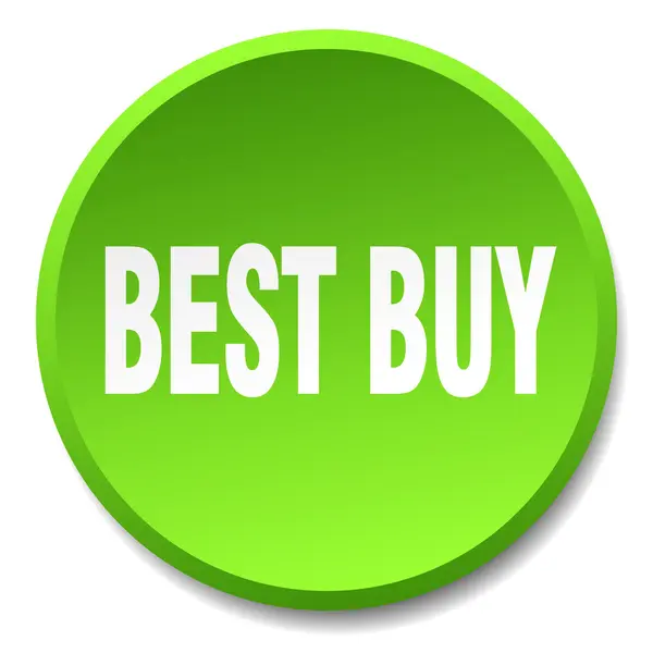 Meilleur acheter vert rond plat isolé bouton-poussoir — Image vectorielle