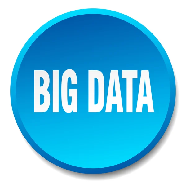 Big data bleu rond plat isolé bouton poussoir — Image vectorielle