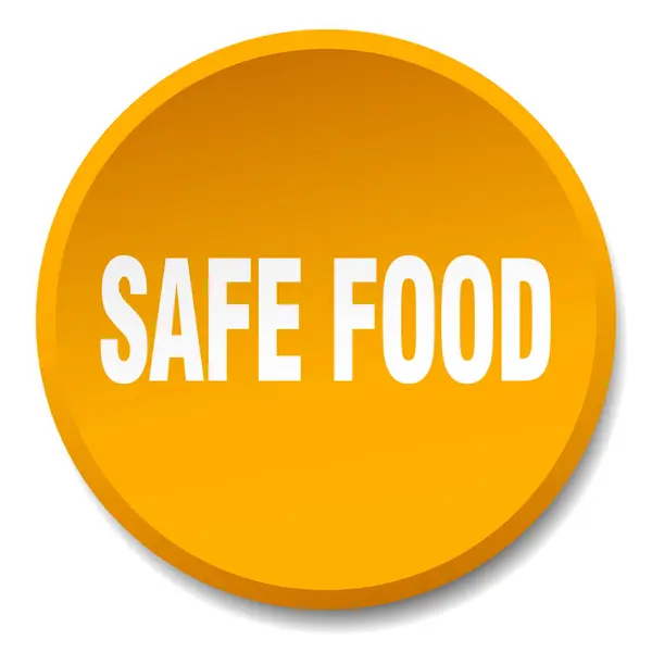 Safe food orange round flat isolated push button — Stock Vector