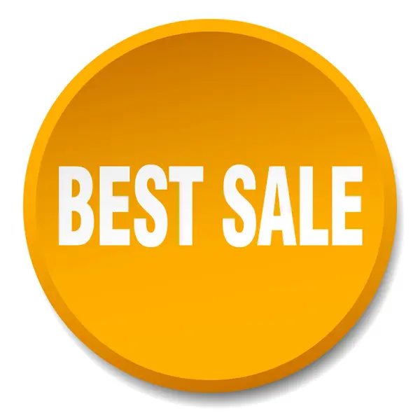 Best sale orange round flat isolated push button — Stock Vector