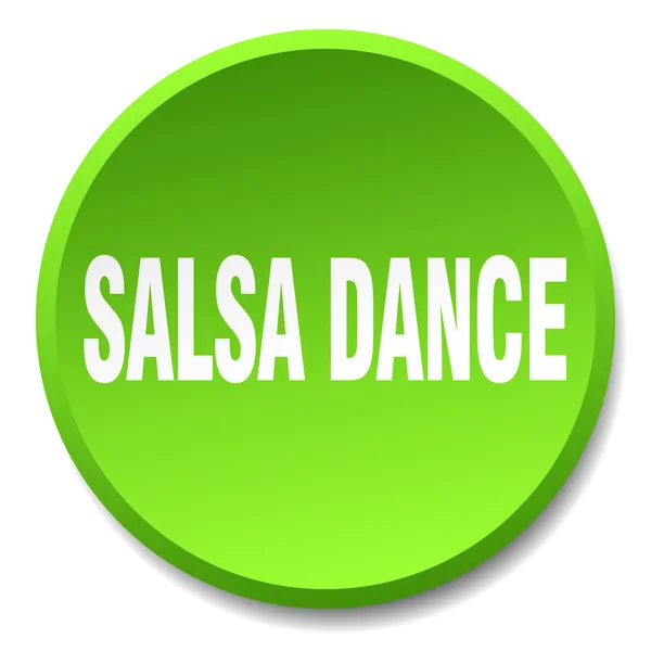 Bailar salsa verde ronda plana pulsador aislado — Vector de stock