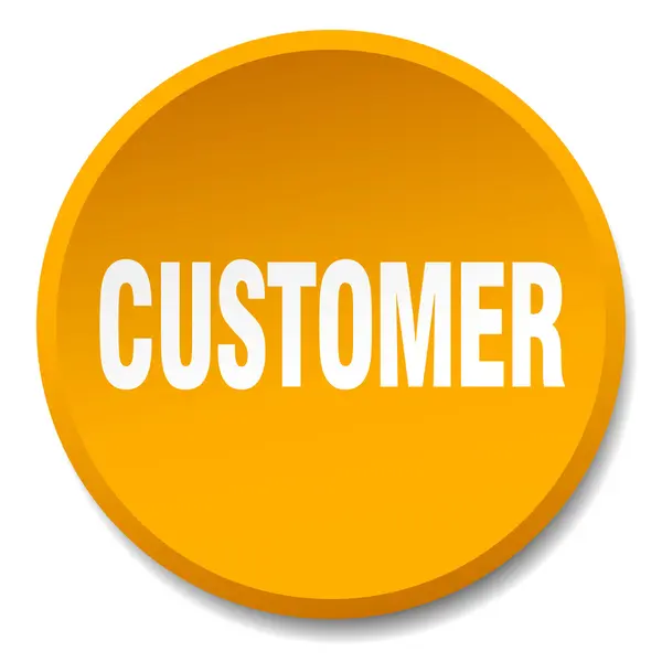 Customer orange round flat isolated push button — Stock Vector