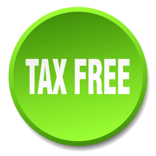 Libre de impuestos verde ronda plana pulsador aislado — Vector de stock
