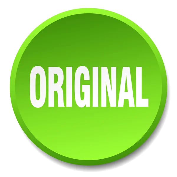 Originele groene ronde platte geïsoleerde drukknop — Stockvector