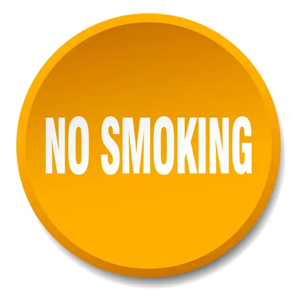 Non fumare arancio rotondo piatto isolato pulsante — Vettoriale Stock