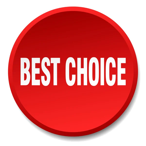 Лучший выбор красный круглый плоский изолированная кнопка — стоковый вектор