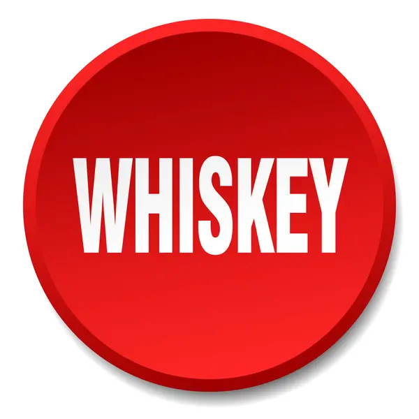 Bouton-poussoir isolé rond rouge whisky — Image vectorielle