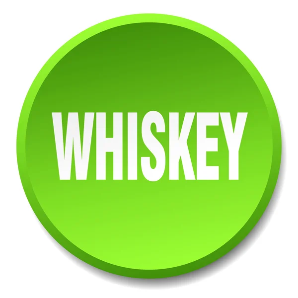 Whiskey grün rund flach isolierter Druckknopf — Stockvektor