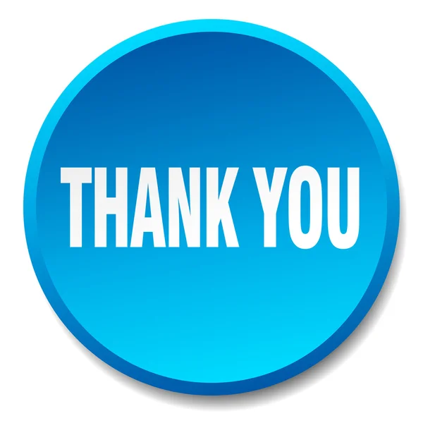 Thank you blue round flat isolated push button — Stock Vector