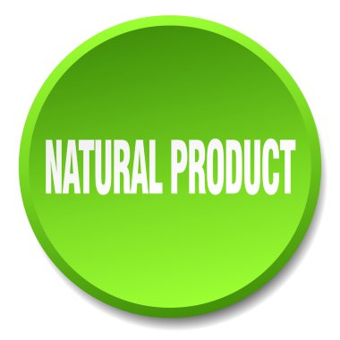 doğal ürün düz izole basma düğmesi yeşil