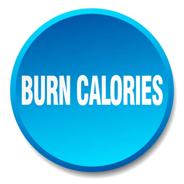 Burn calories blue round flat isolated push button — Stock Vector