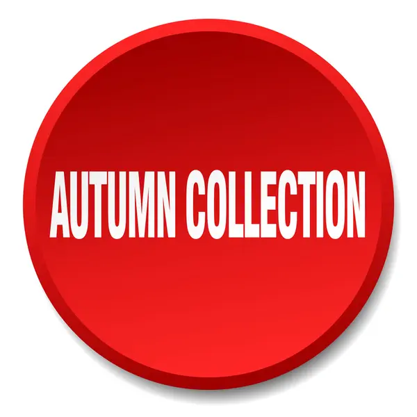 Sonbahar koleksiyonu düz izole basma düğmesi kırmızı — Stok Vektör