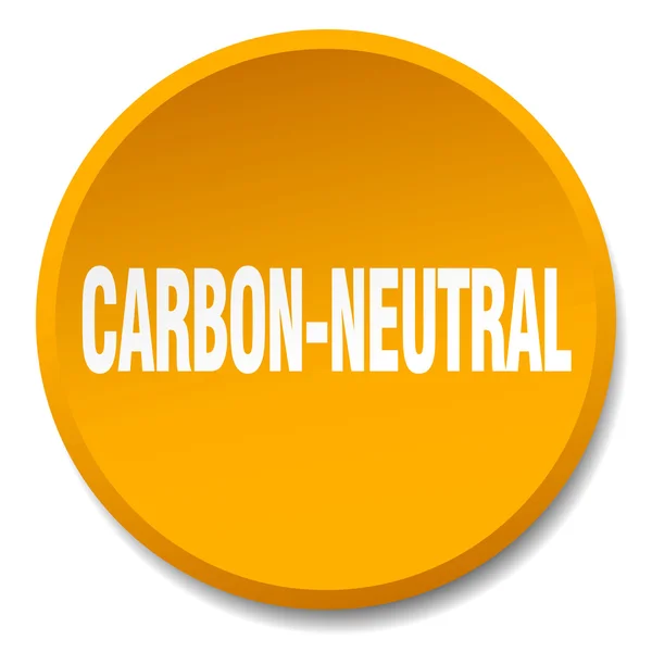 Koldioxidneutrala orange rund platta isolerade tryckknapp — Stock vektor