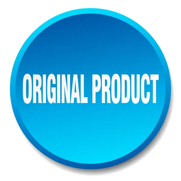 Produit original bleu rond plat isolé bouton poussoir — Image vectorielle