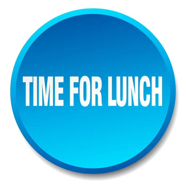 Time for lunch blue round flat isolated push button — Stock Vector