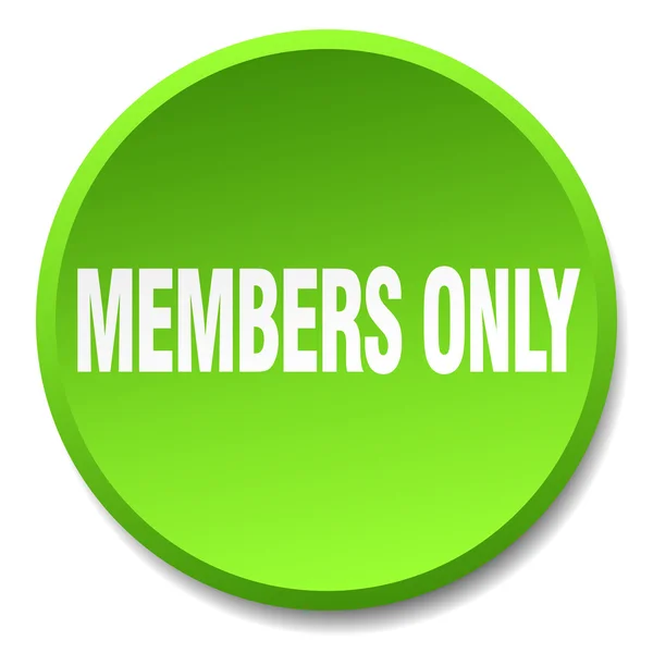 Члени тільки зелена кругла плоска кнопка — стоковий вектор