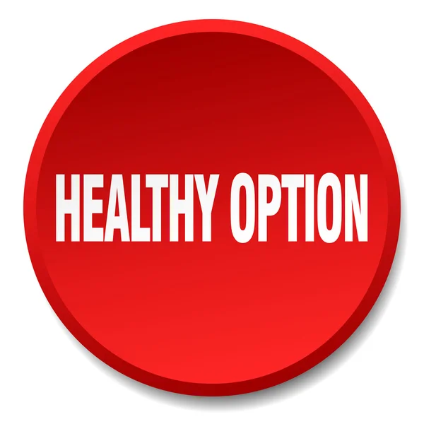 Healthy option red round flat isolated push button — Stock Vector