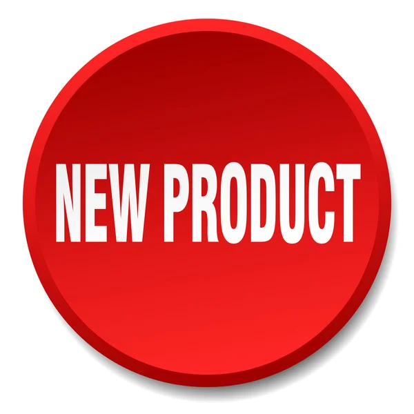 Novo produto vermelho redondo plana botão isolado — Vetor de Stock